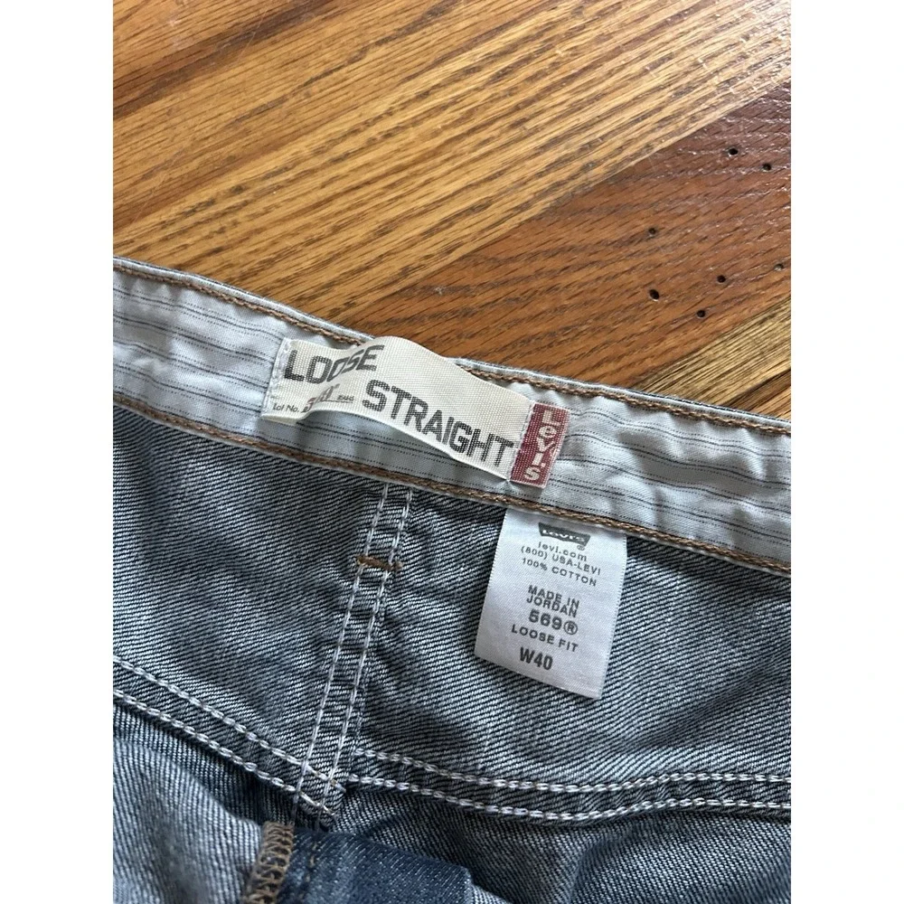 Levis Mens 569 Jean Shorts Blue Size 40 Loose Straight Denim Skate Grunge HipHop